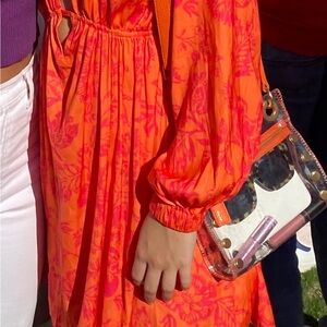 Free People Orange and Pink Dress